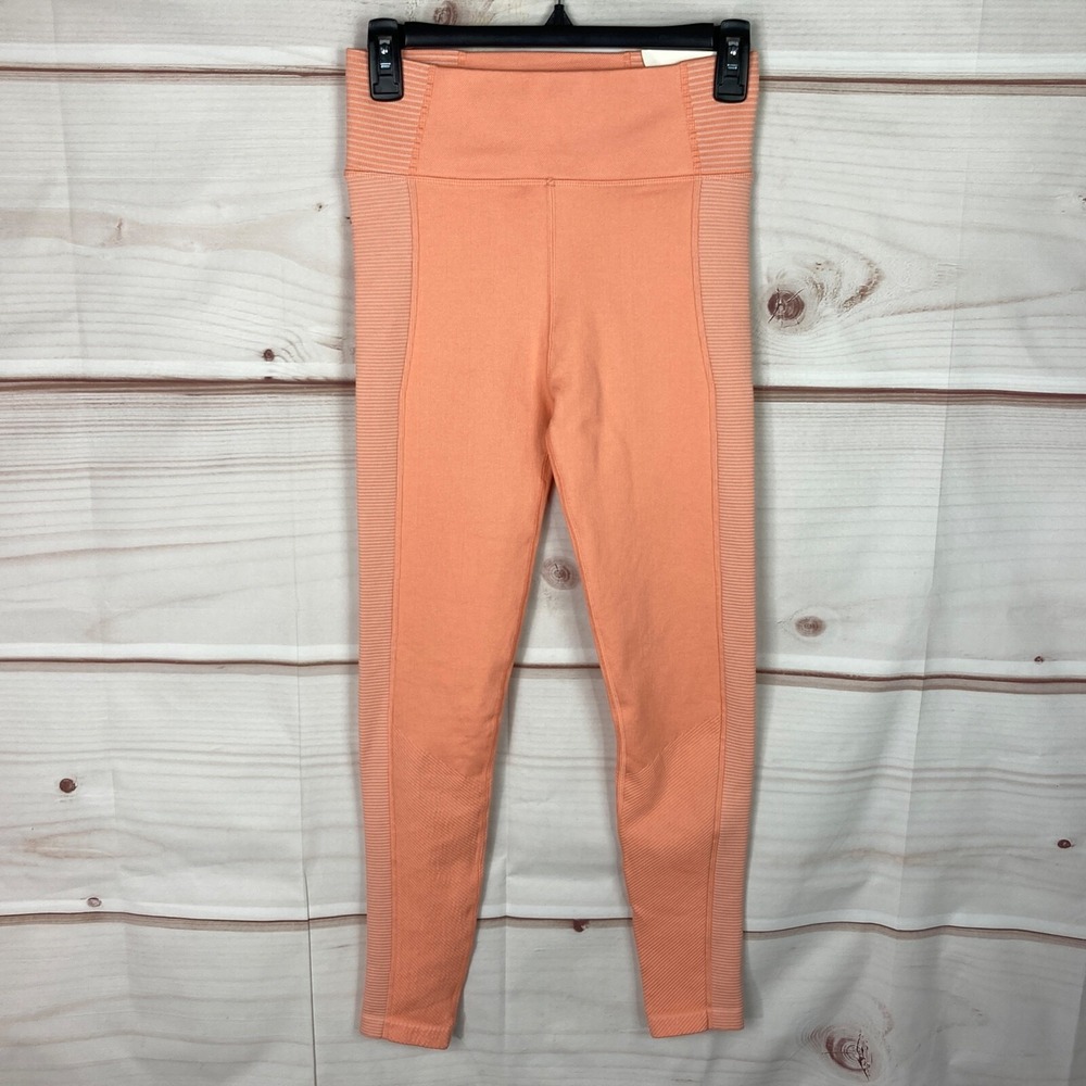 Aerie Offline Leggings Womens Small Orange Seamless 7/8 High Rise Solid Stretch